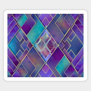 Purple Futuristic Diamond Pattern Magnet